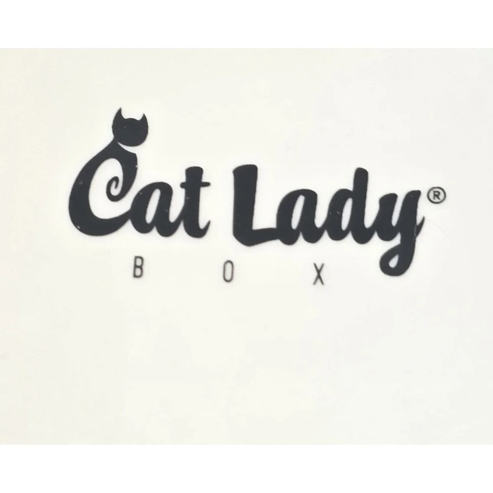 Cat Lady Box MEOW Black Cat Coffee Mug with Grey Handle,gift